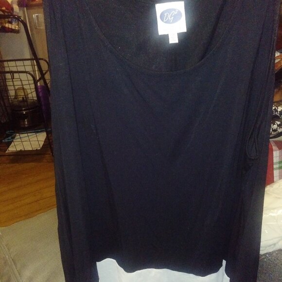 "DG" DIANE GILLMAN FOR HSN SLEEVELESS FLOWING CHIFFON TRIM TANK SIZE 3X - Picture 2 of 7